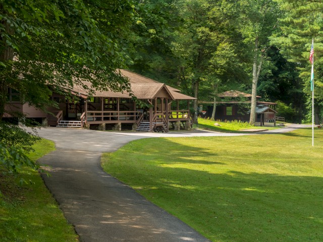Lakeside building and grounds